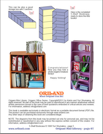 Origami Mini Library Book preview