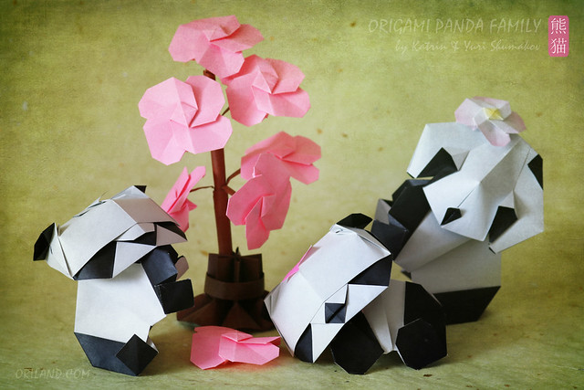 Origami Panda Family Artwork